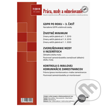 Práca, mzdy a odmeňovanie 7/2019 (Poradca podnikateľa). Poradca podnikateľa, 2019 Práca, mzdy a odmeňovanie 7/2019 (Poradca podnikateľa). Poradca podnikateľa, 2019