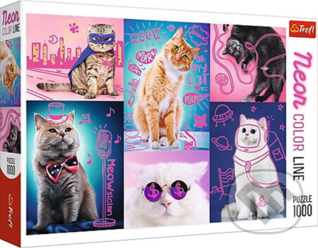 Puzzle: Super kočky: Puzzle Neon Color Line (Trefl). Trefl, 2019 Puzzle: Super kočky: Puzzle Neon Color Line (Trefl). Trefl, 2019