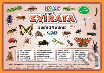 Kniha: Zvířata hmyz - Sada 24 karet (Petr Kupka). Kupka, 2011 Kniha: Zvířata hmyz - Sada 24 karet (Petr Kupka). Kupka, 2011