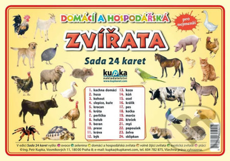 Kniha: Domácí a hospodářská zvířata - Sada 24 karet (Petr Kupka). Kupka, 2010 Kniha: Domácí a hospodářská zvířata - Sada 24 karet (Petr Kupka). Kupka, 2010