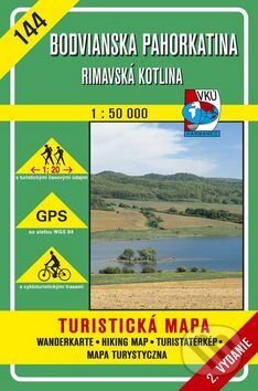 Bodvianska pahorkatina - Rimavská kotlina - turistická mapa č. 144 (Autorský kolektiv). VKÚ Harmanec, 2001 Bodvianska pahorkatina - Rimavská kotlina - turistická mapa č. 144 (Autorský kolektiv). VKÚ Harmanec, 2001