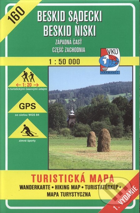 Beskid sadecki, Beskid Niski - turistická mapa č. 160 (Autorský kolektív). VKÚ Harmanec, 1999 Beskid sadecki, Beskid Niski - turistická mapa č. 160 (Autorský kolektív). VKÚ Harmanec, 1999