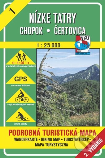 Nízke Tatry, Chopok 1:25 000 - turistická mapa č. 1 (Autorský kolektív). VKÚ Harmanec, 2001 Nízke Tatry, Chopok 1:25 000 - turistická mapa č. 1 (Autorský kolektív). VKÚ Harmanec, 2001