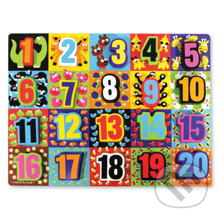 Puzzle: Veľké čísla - drevené kusové puzzle (Melissa and Doug). Melissa and Doug, 2019 Puzzle: Veľké čísla - drevené kusové puzzle (Melissa and Doug). Melissa and Doug, 2019