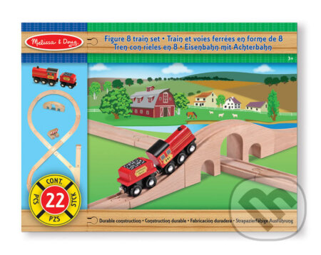 Spoločenská hra: Vláčik s koľajami v tvare čísla osem (Melissa and Doug). Melissa and Doug, 2019 Spoločenská hra: Vláčik s koľajami v tvare čísla osem (Melissa and Doug). Melissa and Doug, 2019
