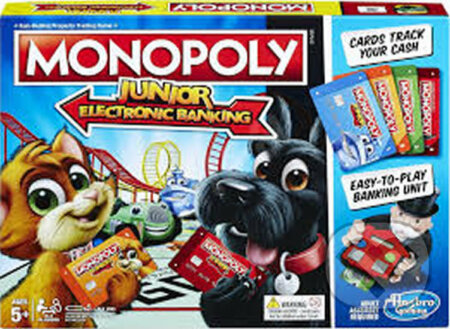 Spoločenská hra: Monopoly Junior: Elektronické bankovnictví CZ - hra (Hasbro). Hasbro, 2019 Spoločenská hra: Monopoly Junior: Elektronické bankovnictví CZ - hra (Hasbro). Hasbro, 2019