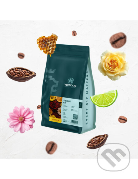 Kávy a čaje: Verticcio Ethiopia Sidamo G2 (Verticcio). Verticcio, 2019 Kávy a čaje: Verticcio Ethiopia Sidamo G2 (Verticcio). Verticcio, 2019
