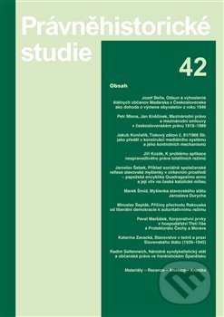 Kniha: Právněhistorické studie 42 (Ladislav Soukup). Karolinum, 2012 Kniha: Právněhistorické studie 42 (Ladislav Soukup). Karolinum, 2012