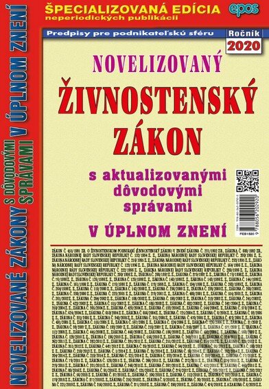 Kniha: Novelizovaný Živnostnenský zákon (Epos). Epos, 2020 Kniha: Novelizovaný Živnostnenský zákon (Epos). Epos, 2020