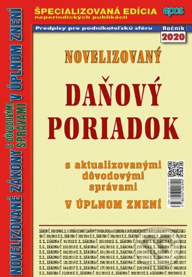Kniha: Novelizovaný daňový poriadok (Epos). Epos, 2020 Kniha: Novelizovaný daňový poriadok (Epos). Epos, 2020