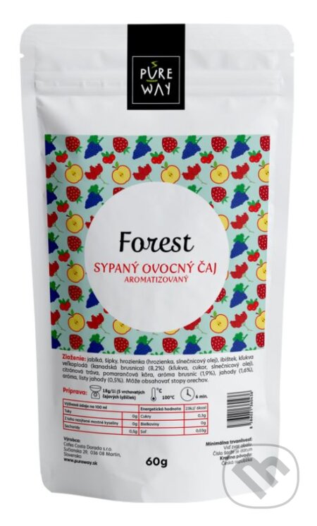 Kávy a čaje: Forest - sypaný ovocný čaj aromatizovaný (Pure Way). Pure Way, 2020 Kávy a čaje: Forest - sypaný ovocný čaj aromatizovaný (Pure Way). Pure Way, 2020