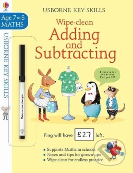 Kniha: Wipe-Clean Adding and Subtracting (Holly Bathie). Usborne, 2020 Kniha: Wipe-Clean Adding and Subtracting (Holly Bathie). Usborne, 2020