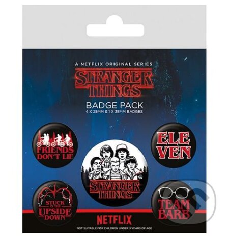 Odznaky Stranger Things - Postavy (5 ks) (Fantasy). Fantasy Odznaky Stranger Things - Postavy (5 ks) (Fantasy). Fantasy