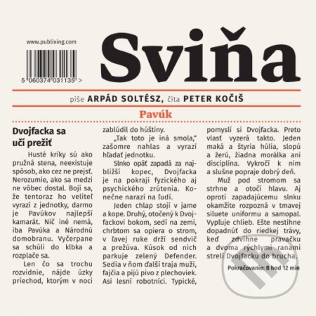 Audiokniha: Sviňa (audiokniha) (Arpád Soltész). Publixing Ltd, 2020 Audiokniha: Sviňa (audiokniha) (Arpád Soltész). Publixing Ltd, 2020