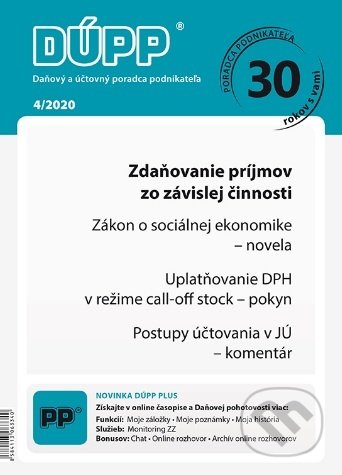 DUPP 4/2020 Zdaňovanie príjmov zo závislej činnosti (). , 2020 DUPP 4/2020 Zdaňovanie príjmov zo závislej činnosti (). , 2020