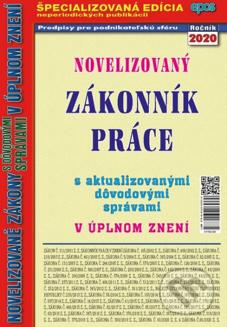 Kniha: Novelizovaný Zákoník práce (Epos). Epos, 2020 Kniha: Novelizovaný Zákoník práce (Epos). Epos, 2020