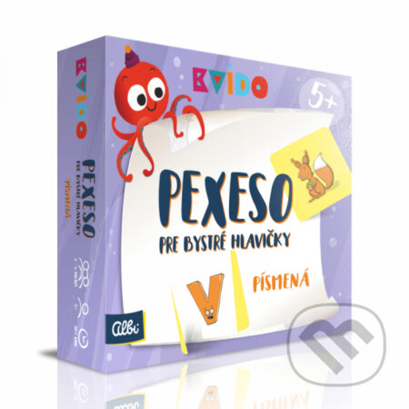 Spoločenská hra: Kvído Pexeso pre bystré hlavičky Písmená (Albi). Albi, 2020 Spoločenská hra: Kvído Pexeso pre bystré hlavičky Písmená (Albi). Albi, 2020