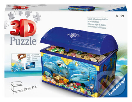3D puzzle Úložná krabice s víkem - Podvodní svět, Ravensburger, 2020