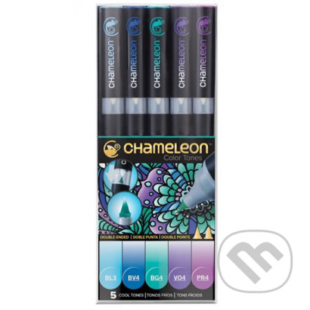 Set Chameleon tónovací fixy, 5ks - studené tóny (Chameleon). Chameleon, 2019 Set Chameleon tónovací fixy, 5ks - studené tóny (Chameleon). Chameleon, 2019