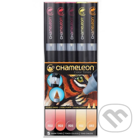 Set Chameleon tónovací fixy, 5ks - teplé tóny (Chameleon). Chameleon, 2019 Set Chameleon tónovací fixy, 5ks - teplé tóny (Chameleon). Chameleon, 2019