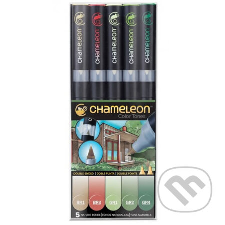 Set Chameleon tónovací fixy, 5ks - přírodní tóny (Chameleon). Chameleon, 2019 Set Chameleon tónovací fixy, 5ks - přírodní tóny (Chameleon). Chameleon, 2019