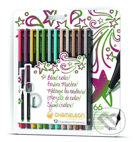 Set Chameleon Fineliner - detailní popisovače, 12ks - syté tóny (Chameleon). Chameleon, 2019 Set Chameleon Fineliner - detailní popisovače, 12ks - syté tóny (Chameleon). Chameleon, 2019