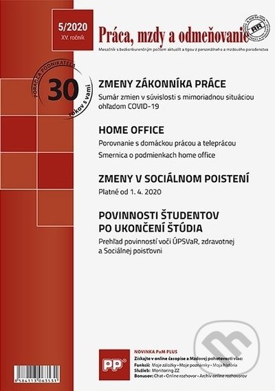 Práca, mzdy a odmeňovanie 5/2020 (Poradca podnikateľa). Poradca podnikateľa, 2020 Práca, mzdy a odmeňovanie 5/2020 (Poradca podnikateľa). Poradca podnikateľa, 2020