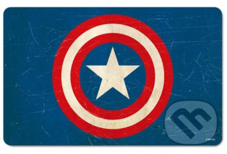 Podložka na jídelní stůl Captain America: Logo (23 cm x 14 cm) plastová, Captain America, 2019