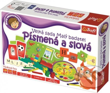 Společenská hra: Edukační hra Malý objevitel Písmena a slova (Trefl). Trefl, 2020 Společenská hra: Edukační hra Malý objevitel Písmena a slova (Trefl). Trefl, 2020