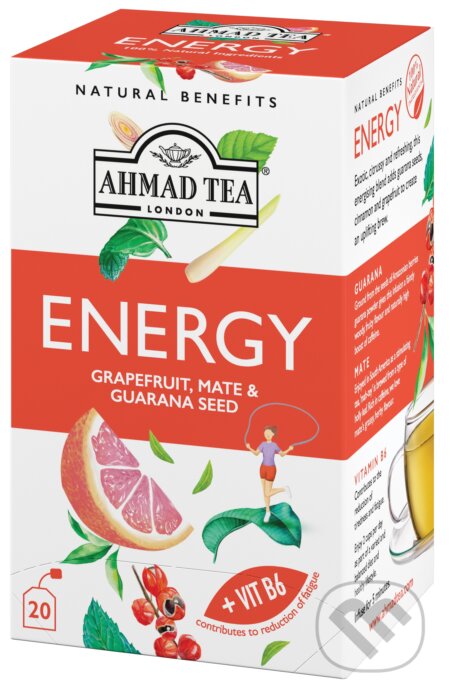 Kávy a čaje: ENERGY funkční čaj (AHMAD TEA). AHMAD TEA, 2020 Kávy a čaje: ENERGY funkční čaj (AHMAD TEA). AHMAD TEA, 2020