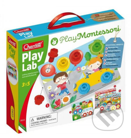 Play Lab nuts & bolts boards - tabulky se šroubky a matičkami, Quercetti, 2020