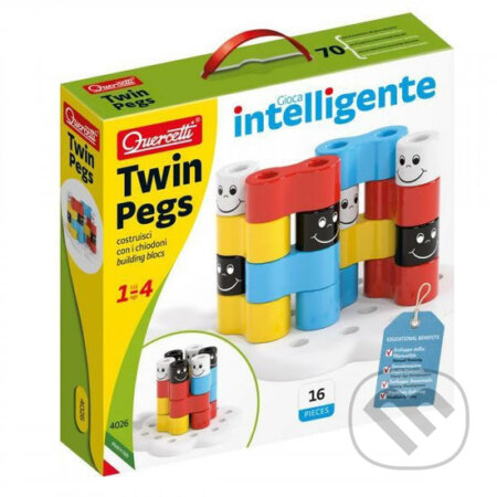 Spoločenská hra: Twin Pegs - stavebnice z velkých oblých kolíčků (Quercetti). Quercetti, 2020 Spoločenská hra: Twin Pegs - stavebnice z velkých oblých kolíčků (Quercetti). Quercetti, 2020