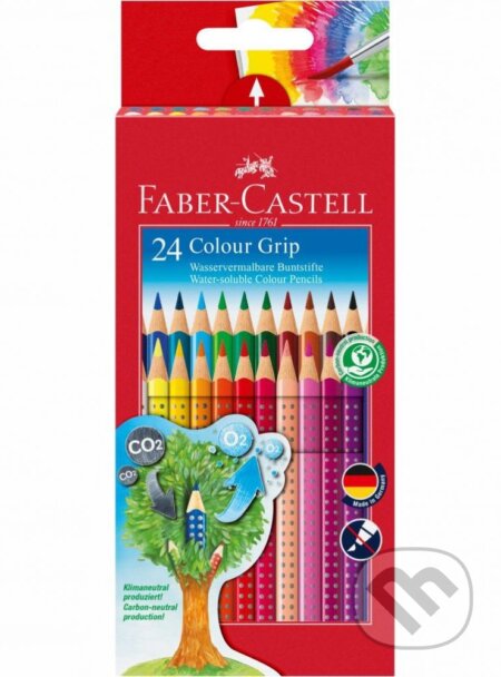 Pastelky akvarelové Colour Grip 24 farebné set, Faber-Castell, 2020
