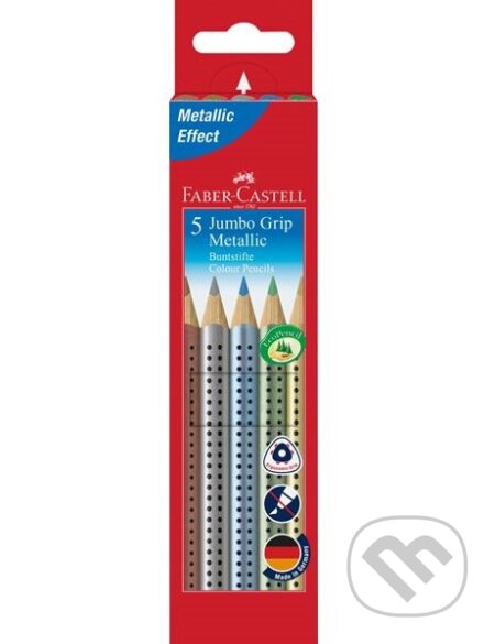 Pastelky Jumbo Grip Metallic set 5 ks (Faber-Castell). Faber-Castell, 2020 Pastelky Jumbo Grip Metallic set 5 ks (Faber-Castell). Faber-Castell, 2020