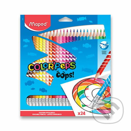 Maped - Bezdřevé pastelky Color´Peps Oops s gumou 24 ks (Maped). Maped, 2020 Maped - Bezdřevé pastelky Color´Peps Oops s gumou 24 ks (Maped). Maped, 2020
