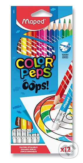 Maped - Bezdřevé pastelky Color´Peps Oops s gumou 12 ks (Maped). Maped, 2020 Maped - Bezdřevé pastelky Color´Peps Oops s gumou 12 ks (Maped). Maped, 2020