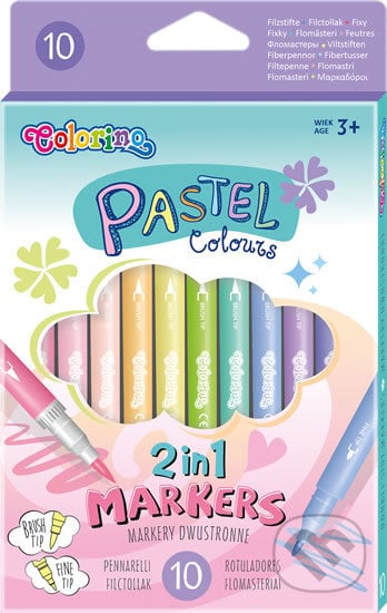 Pastel - oboustranné fixy 10 barev, Colorino, 2020