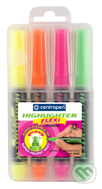 Centropen Zvýrazňovač 8542 flexi (4 ks) (Centropen). Centropen, 2020 Centropen Zvýrazňovač 8542 flexi (4 ks) (Centropen). Centropen, 2020