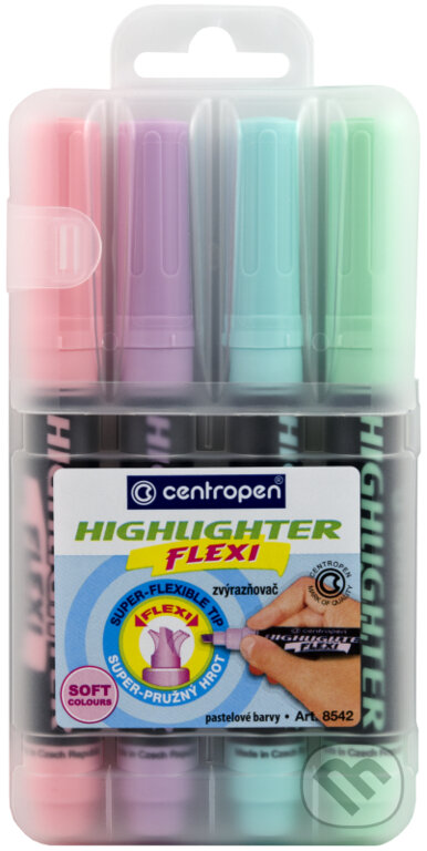 Centropen Zvýrazňovač 8542 flexi soft (4 ks) (Centropen). Centropen, 2020 Centropen Zvýrazňovač 8542 flexi soft (4 ks) (Centropen). Centropen, 2020