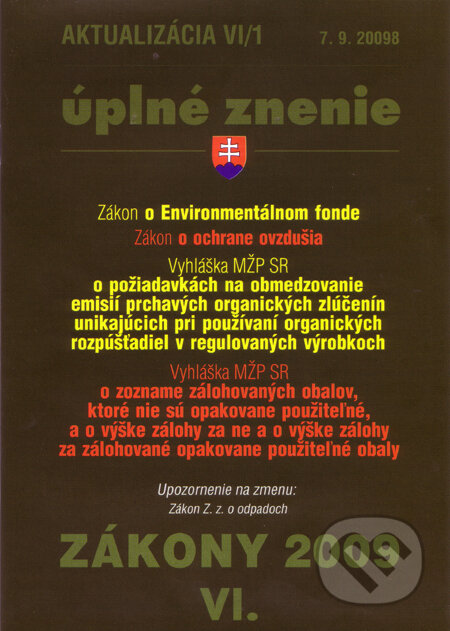 Kniha: Aktualizácia VI/1 (Poradca s.r.o.). Poradca s.r.o., 2009 Kniha: Aktualizácia VI/1 (Poradca s.r.o.). Poradca s.r.o., 2009