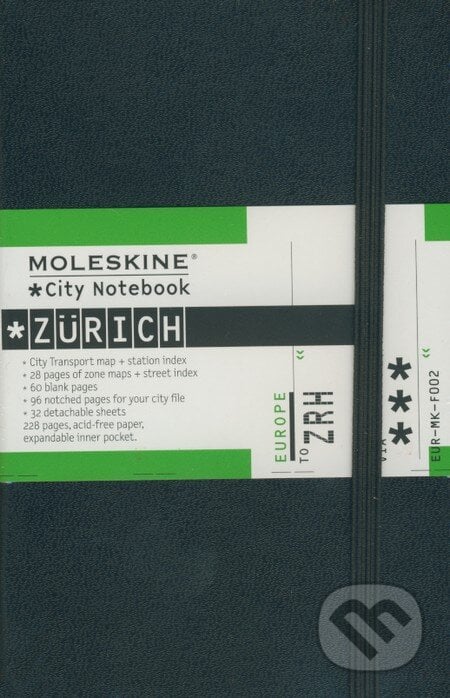 Moleskine CITY - malý zápisník Zürich (čierny), Moleskine