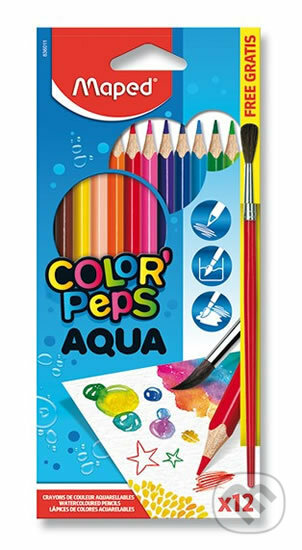 Maped - Pastelky Color´Peps AQUA 12ks + štětec (Maped). Maped, 2020 Maped - Pastelky Color´Peps AQUA 12ks + štětec (Maped). Maped, 2020