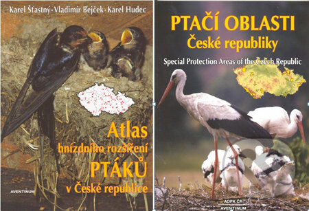 Kniha: Atlas hnízdního rozšíření ptáků v České republice + Ptačí oblasti České republiky (Karel Hudec, Karel Šťastný a Vladimír Bejček). Aventinum, 2010 Kniha: Atlas hnízdního rozšíření ptáků v České republice + Ptačí oblasti České republiky (Karel Hudec, Karel Šťastný a Vladimír Bejček). Aventinum, 2010