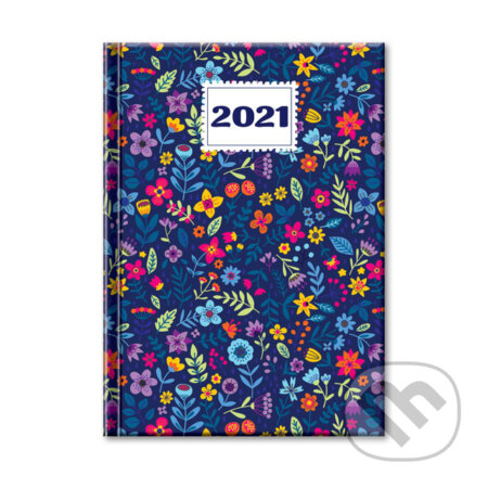 Diár Praktik Kvety 2021 (modrý, denný), Spektrum grafik, 2020