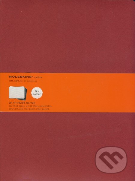 Moleskine - sada 3 veľkých linajkových zošitov (červená) (Moleskine). Moleskine Moleskine - sada 3 veľkých linajkových zošitov (červená) (Moleskine). Moleskine