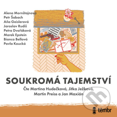 Audiokniha: Soukromá tajemství (Alena Mornštajnová, Aňa Geislerová, Bianca Bellová, Jaroslav Rudiš, Marek Epstein, Pavla Koucká, Petr Šabach a Petra Dvořáková). Témbr, 2020 Audiokniha: Soukromá tajemství (Alena Mornštajnová, Aňa Geislerová, Bianca Bellová, Jaroslav Rudiš, Marek Epstein, Pavla Koucká, Petr Šabach a Petra Dvořáková). Témbr, 2020