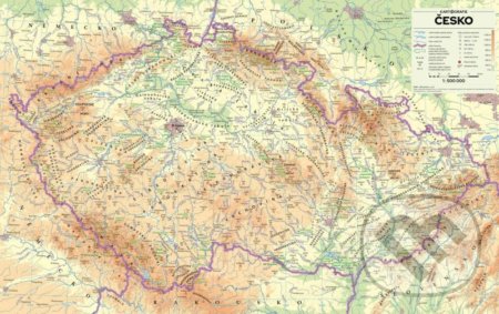 Kniha: Česko - nástěnná fyzická mapa 1 : 500 000 (Kartografie Praha). Kartografie Praha, 2020 Kniha: Česko - nástěnná fyzická mapa 1 : 500 000 (Kartografie Praha). Kartografie Praha, 2020