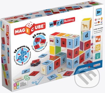 Spoločenská hra: Magicube Word building 79 dílků (Geomag). Geomag, 2020 Spoločenská hra: Magicube Word building 79 dílků (Geomag). Geomag, 2020