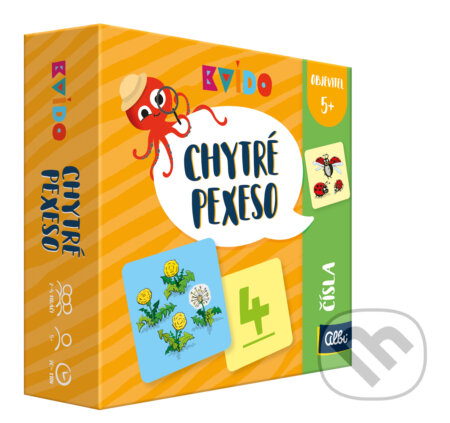 Společenská hra: Kvído Chytré pexeso čísla (Albi). Albi, 2020 Společenská hra: Kvído Chytré pexeso čísla (Albi). Albi, 2020