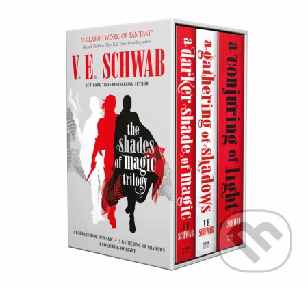 Kniha: The Shades of Magic (trilogy slipcase) (V.E. Schwab). Titan Books, 2020 Kniha: The Shades of Magic (trilogy slipcase) (V.E. Schwab). Titan Books, 2020